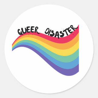 Queer Disaster LGBT Pride Maand Ronde Sticker