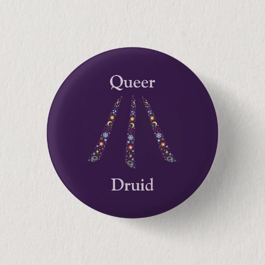 Queer Druid badge / Ronde Button 3,2 Cm (Voorkant)