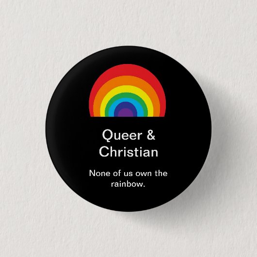 Queer en Christelijk Ronde Button 3,2 Cm (Voorkant)