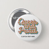 QUEER EN PROUD RAINBOW FLAG AESTHETICS '70 RONDE BUTTON 5,7 CM (Voorkant /achterkant)
