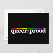 Queer en trots zwart Briefkaart (Voorkant / Achterkant)