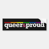 Queer en trotse zwarte Bumpersticker (Voorkant)