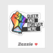 Queer en voor altijd hier sticker (Vel)