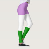 Queer Flag Paarse Wit Groen Gestreept LGBT Leggings (Rechts)