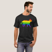 Queer Gay Pride Rainbow Flag Cat  Cat Owner LGBTQ T-shirt (Voorkant volledig)