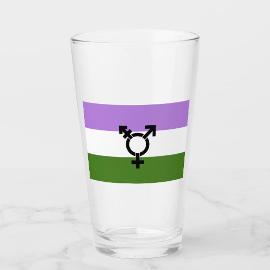 Queer - Gender Queer Pride Glas (Voorkant)