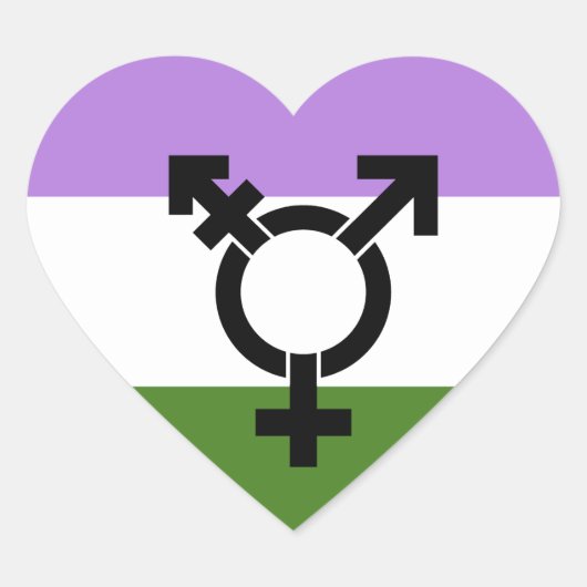 Queer - Gender Queer Pride Hart Sticker (Voorkant)