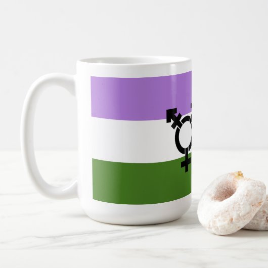 Queer - Gender Queer Pride Koffiemok (Met donut)