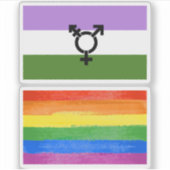 Queer - Gender Queer Pride Sticker (Voorkant)