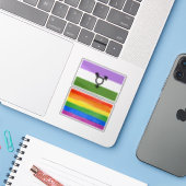 Queer - Gender Queer Pride Sticker (Laptop met iPhone)