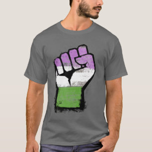 Queer/Genderqueer Pride Fist T-shirt