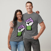 Queer/Genderqueer Pride Fist T-shirt (Unisex)