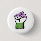 Queer / Genderqueer trotsvuist Ronde Button 3,2 Cm (Voorkant)