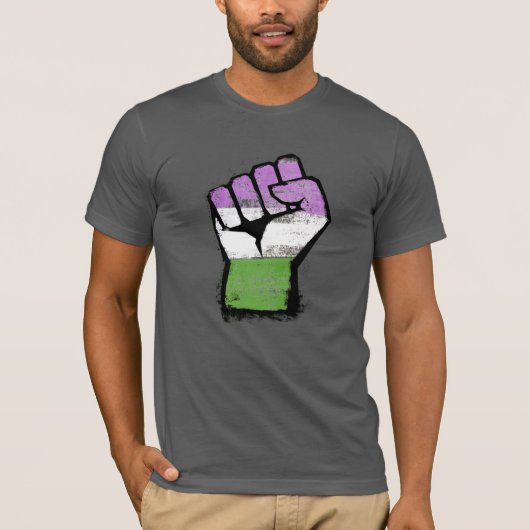 Queer / Genderqueer trotsvuist T-shirt (Voorkant)