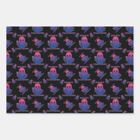 Queer Ghosts, Ghost in Biseksuele Vlag Kleuren Inpakpapier Vel (Voorkant 2)