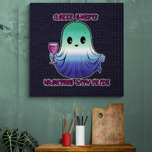 Queer Ghosts, Ghost in Gay Flag Kleuren Poster