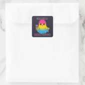 Queer Ghosts, Ghost in Pansexual Flag Kleuren Vierkante Sticker (Tas)