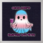 Queer Ghosts, Ghost in Transgender Vlag Kleuren Poster (Voorkant)