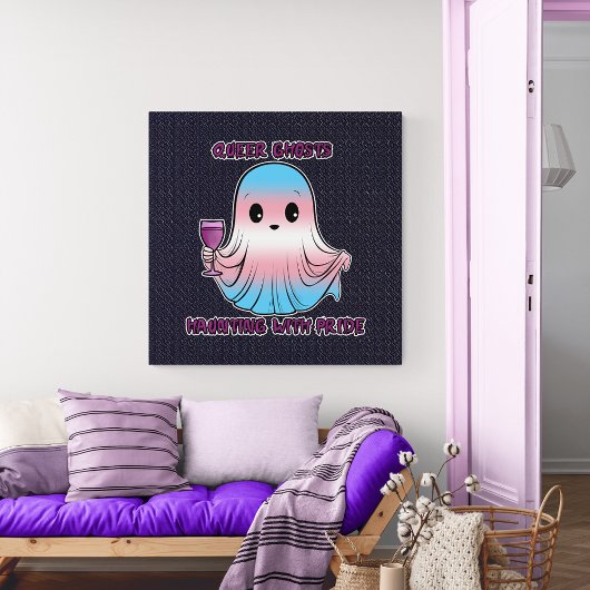 Queer Ghosts, Ghost in Transgender Vlag Kleuren Poster