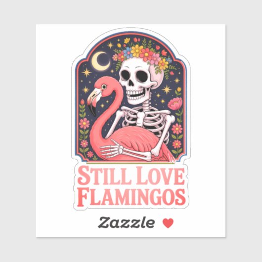 Queer Halloween houdt nog steeds van flamingo's Sticker (Vel)