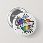Queer Heart Tattoo Ronde Button 5,7 Cm (Voorkant /achterkant)