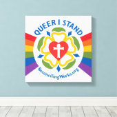 "Queer I Stand" canvas print (Insitu (Houten vloer))