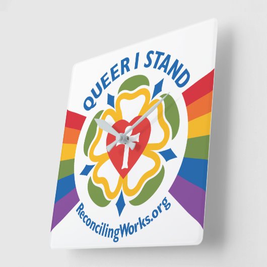 "Queer I Stand"-klok Vierkante Klok (Hoek)