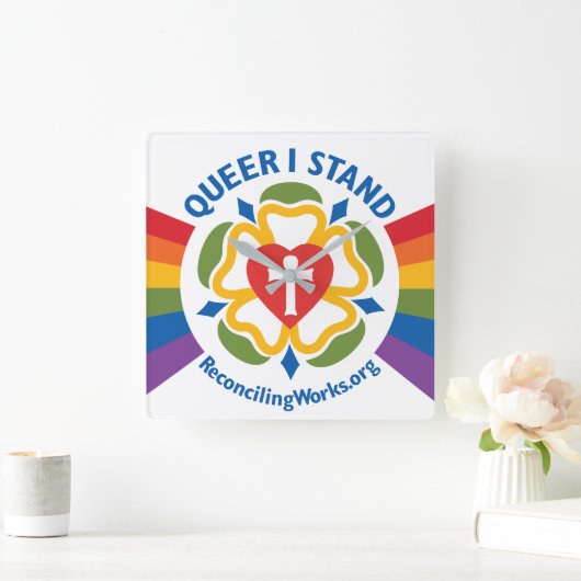 "Queer I Stand"-klok Vierkante Klok (Huis)