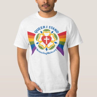 "Queer I Stand" t-shirt (op lichtstof)