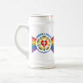 "Queer ik sta" stein Bierpul (Links)