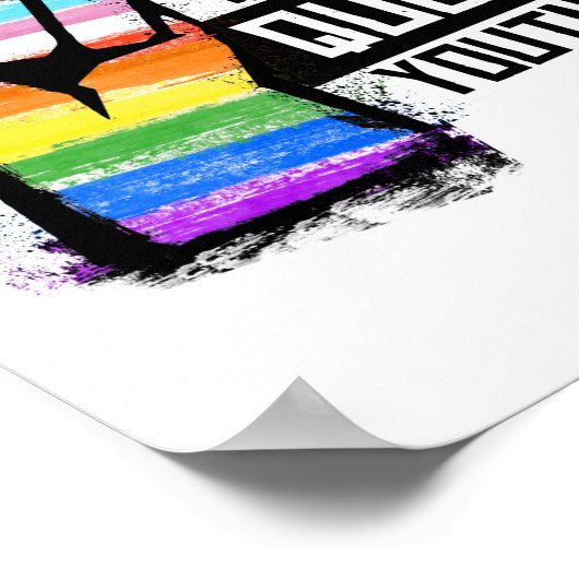 Queer jeugd beschermen - Progress Pride Fist Poster (Hoek)
