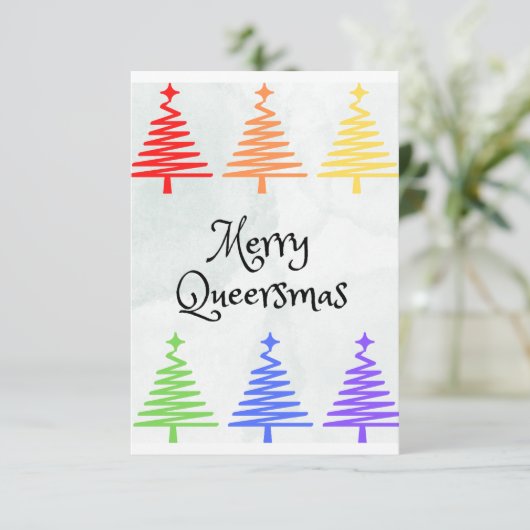 Queer kerstkaart bedankkaart (Staand voorkant)