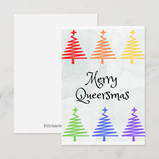 Queer kerstkaart bedankkaart (Voorkant / Achterkant)