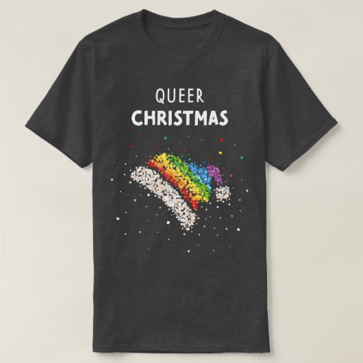 Queer Kerstmis Santa Hat LGBTQ Pride Gay T-shirt (Design voorkant)