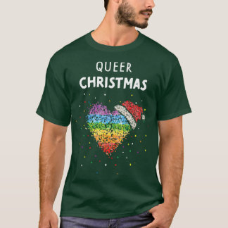 Queer Kerstmis Vakantie Seizoen LGBT Pride Lesbisc T-shirt
