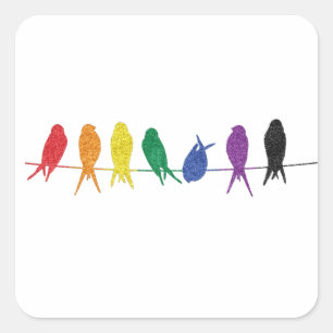 Queer kudde- LGBTQ trotsmaand regenboogvlag kudde Vierkante Sticker
