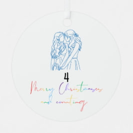 Queer Lesbisch Paar Kerst Ornament (Blauw)
