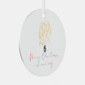 Queer Lesbisch Paar Kerstmis Ornament (Geel) (Voorkant Rechts)