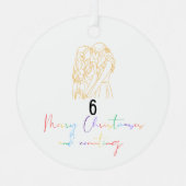 Queer Lesbisch Paar Kerstmis Ornament (Geel) (Voorkant)