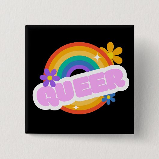 Queer. LGBT+Pride. Button (Voorkant)