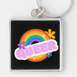 Queer. LGBT+Pride-kaart Sleutelhanger