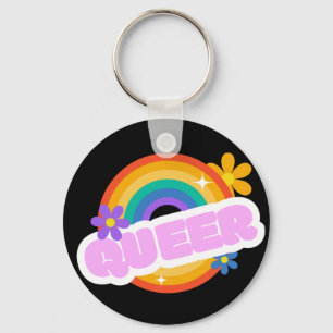 Queer. LGBT+Pride-kaart Sleutelhanger