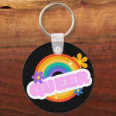 Queer. LGBT+Pride-kaart Sleutelhanger (Voorkant)