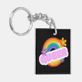 Queer. LGBT+Pride. kaart Sleutelhanger (Voorkant Links)