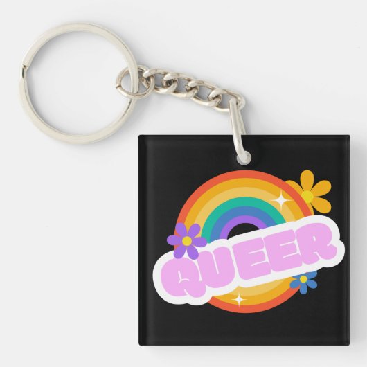Queer. LGBT+Pride. kaart Sleutelhanger (Voorkant)