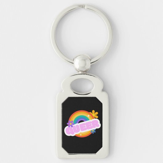 Queer. LGBT+Pride-kaart Sleutelhanger (Voorkant)