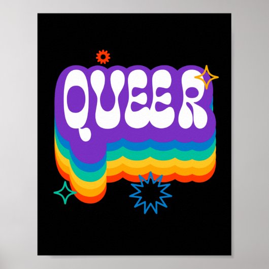Queer. LGBT+Pride. Regenboog. Poster (Voorkant)