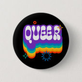 Queer. LGBT+Pride. Regenboog. Ronde Button 5,7 Cm (Voorkant)