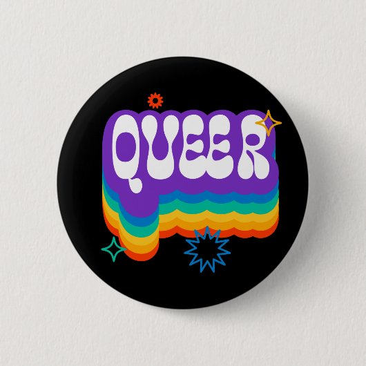 Queer. LGBT+Pride. Regenboog. Ronde Button 5,7 Cm (Voorkant)