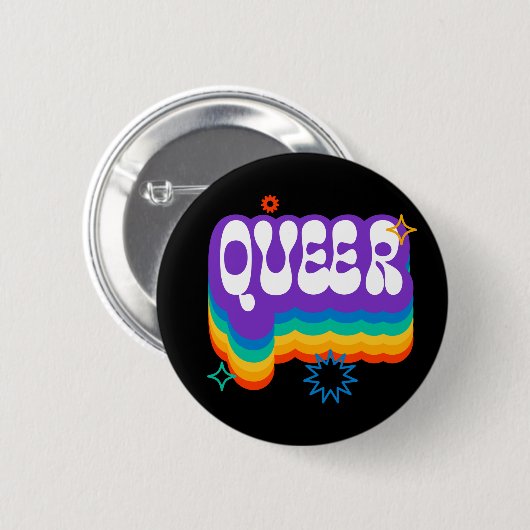 Queer. LGBT+Pride. Regenboog. Ronde Button 5,7 Cm (Voorkant /achterkant)